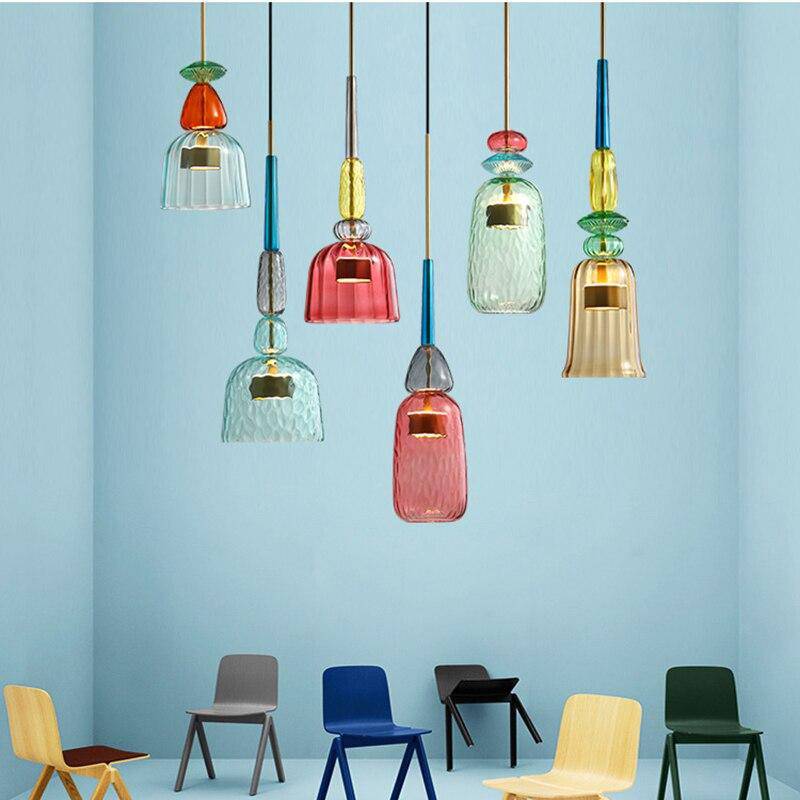 LumiColore – Farverig glasloftlampe LED – Moderne & stemningsfuld