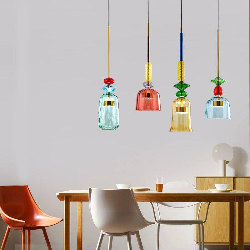 LumiColore – Farverig glasloftlampe LED – Moderne & stemningsfuld