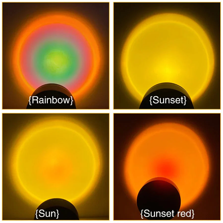 Sonnenuntergangslampe mit 4 Farben - GlowSphere | Stimmungsvolle Beleuchtung für jeden Raum