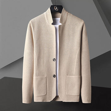 Giacca autunnale classica – Elegante cappotto con collo alla coreana per uomo