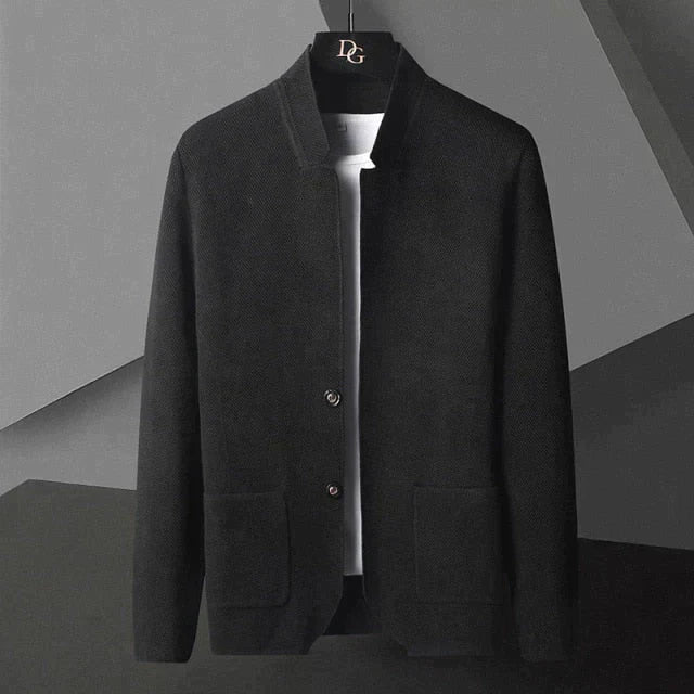 Giacca autunnale classica – Elegante cappotto con collo alla coreana per uomo