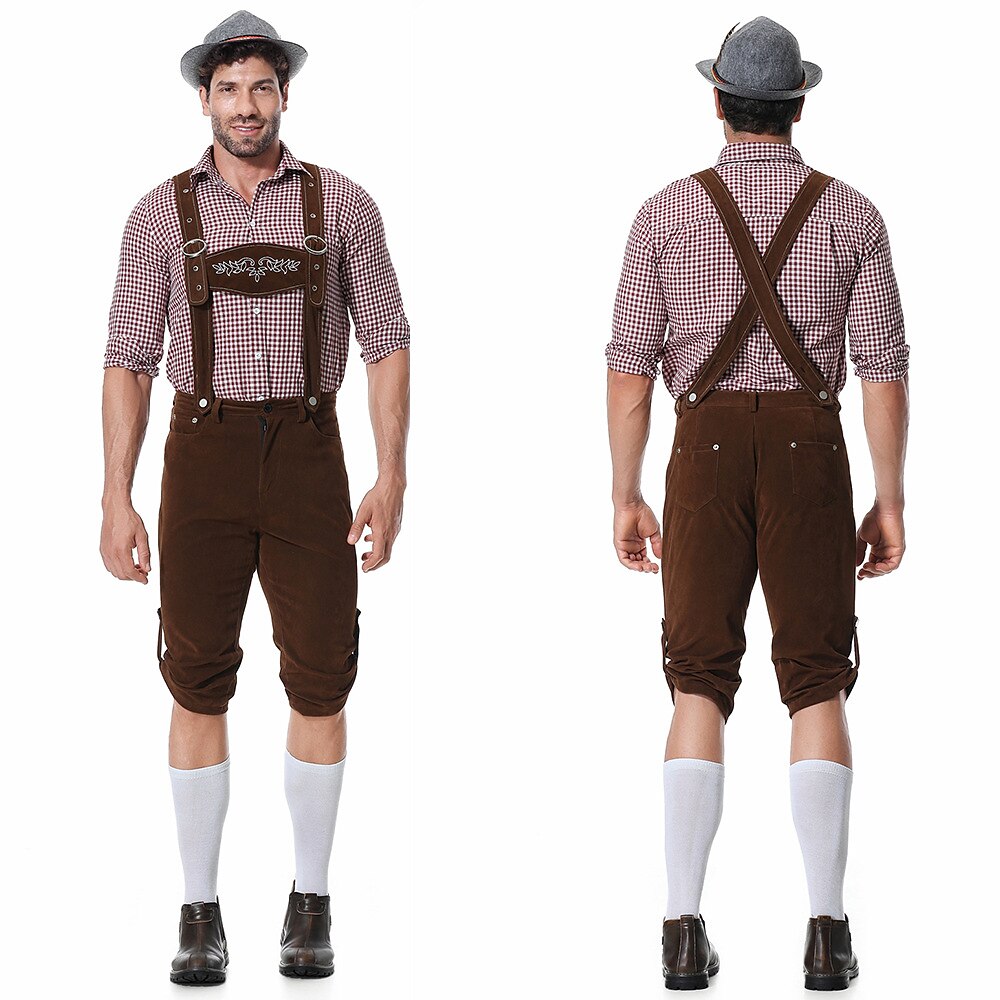 Gaudibursch – Herrenkostüm mit Hemd, Hosenträgern & Hut – Oktoberfest Set