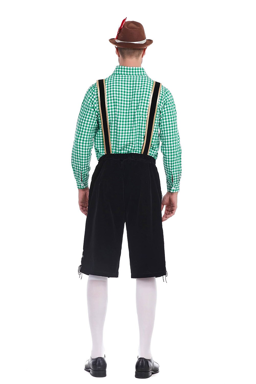 Heimatbursch – Herrenkostüm-Set mit bestickter Lederhose & kariertem Hemd