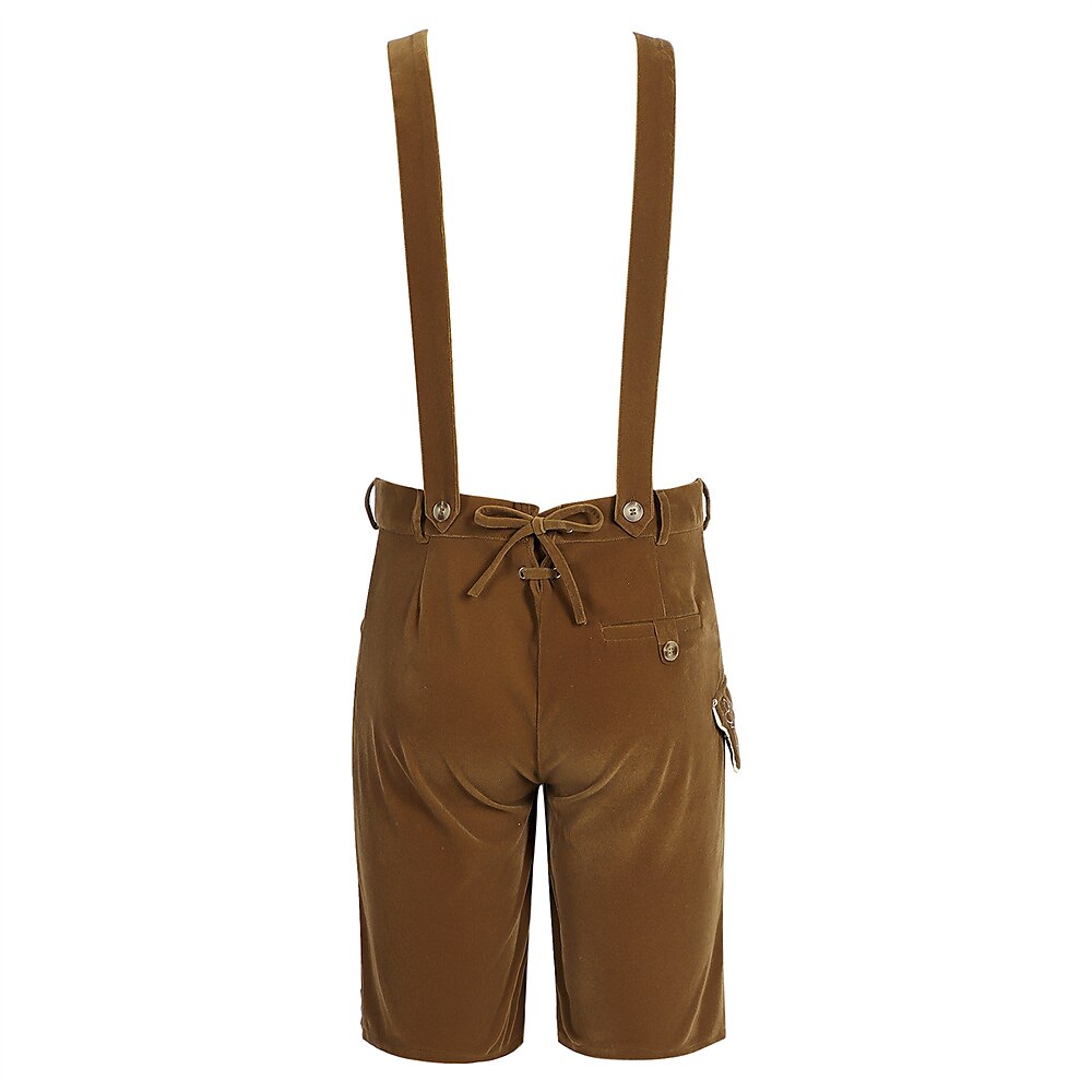 Berggeist – Bayerische Lederhose Braun mit Stickerei – Oktoberfest Herren