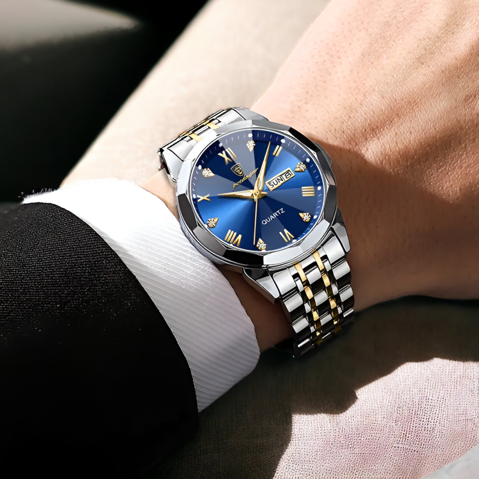 Rhombus – Luxus-Automatikuhr für Herren mit Saphirglas & Lederarmband