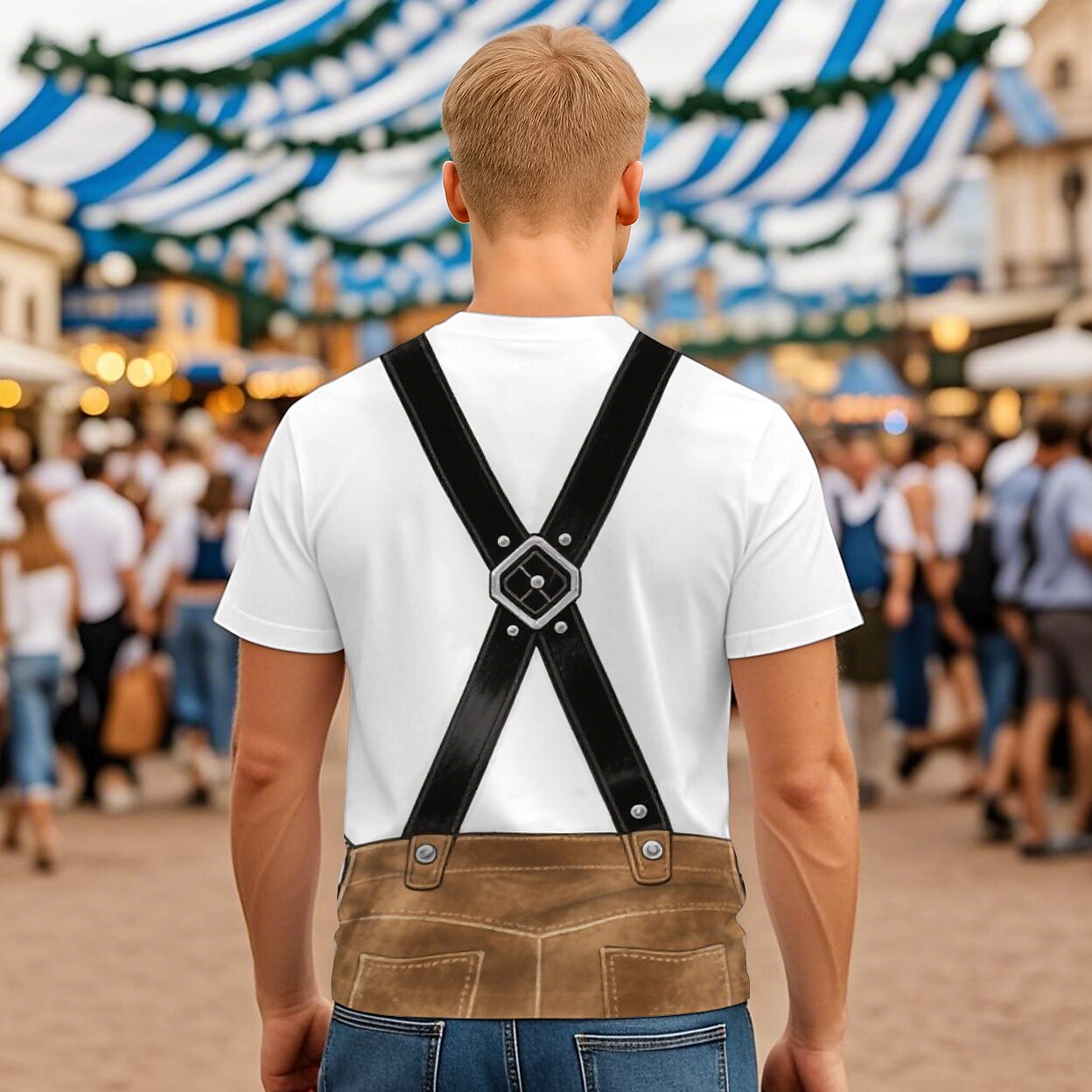 WiesnLook – Herren-T-Shirt mit Lederhosen-Grafik – Oktoberfest Style