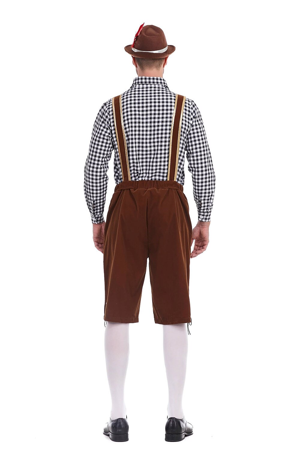 Heimatbursch – Herrenkostüm-Set mit bestickter Lederhose & kariertem Hemd