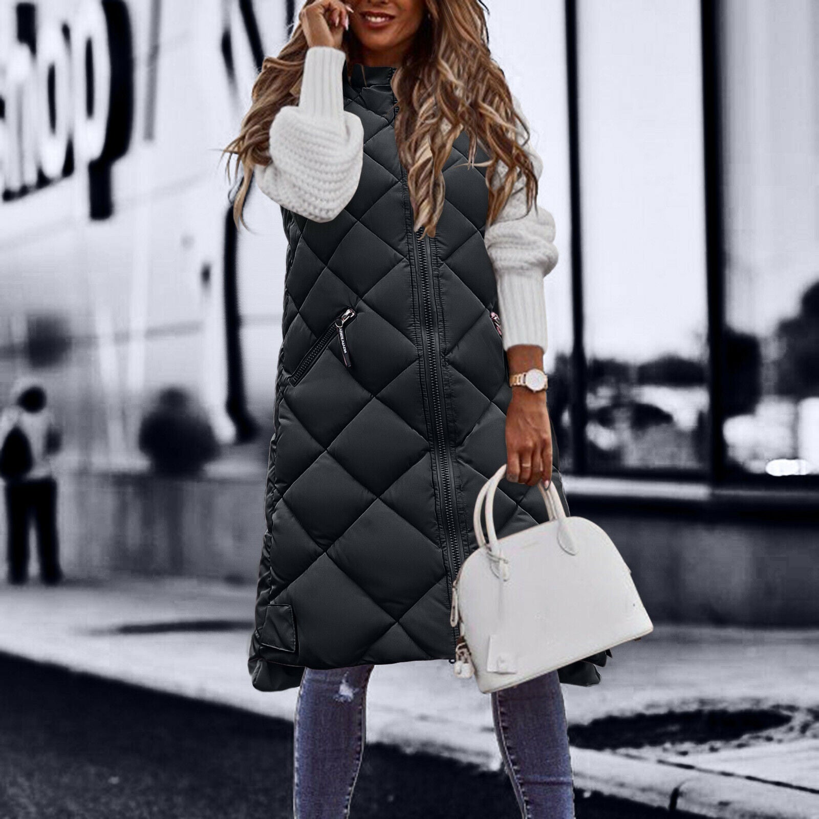 Kristen Bodywarmer | Lang und elegant