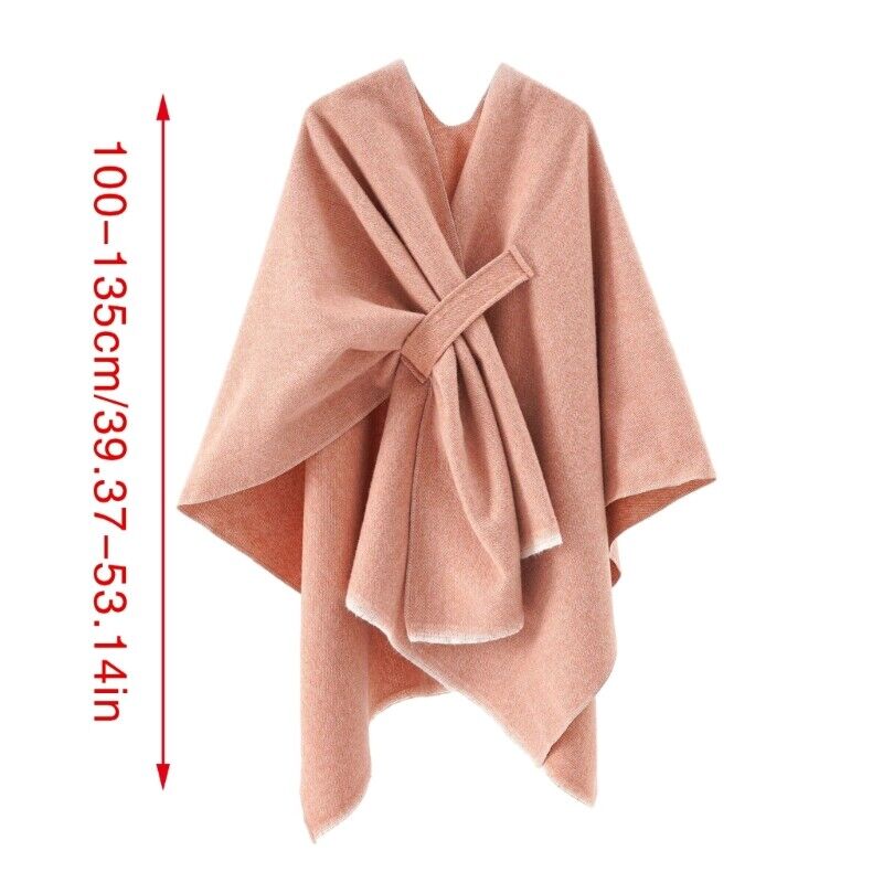 Mia Kaschmir Poncho | Poncho retrò con elegante nastro in 10 colori