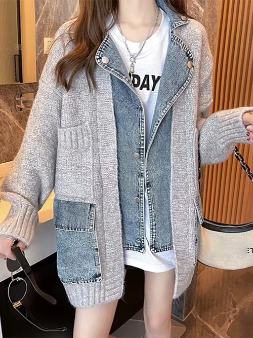 Gina Splicing Denim Jacket