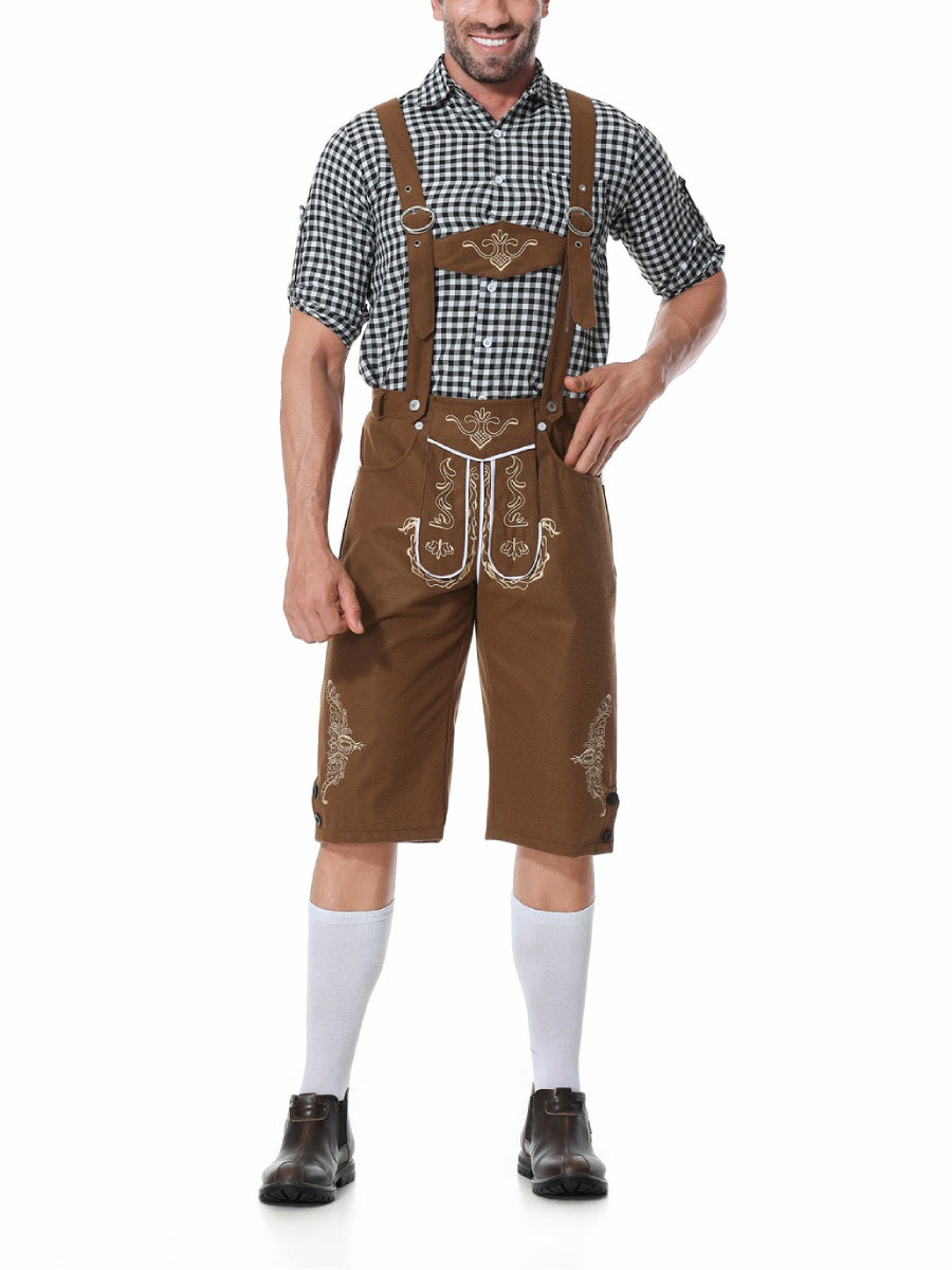 Bergbua – Lederhosen-Kostümset mit kariertem Hemd – Dein Wiesn-Klassiker