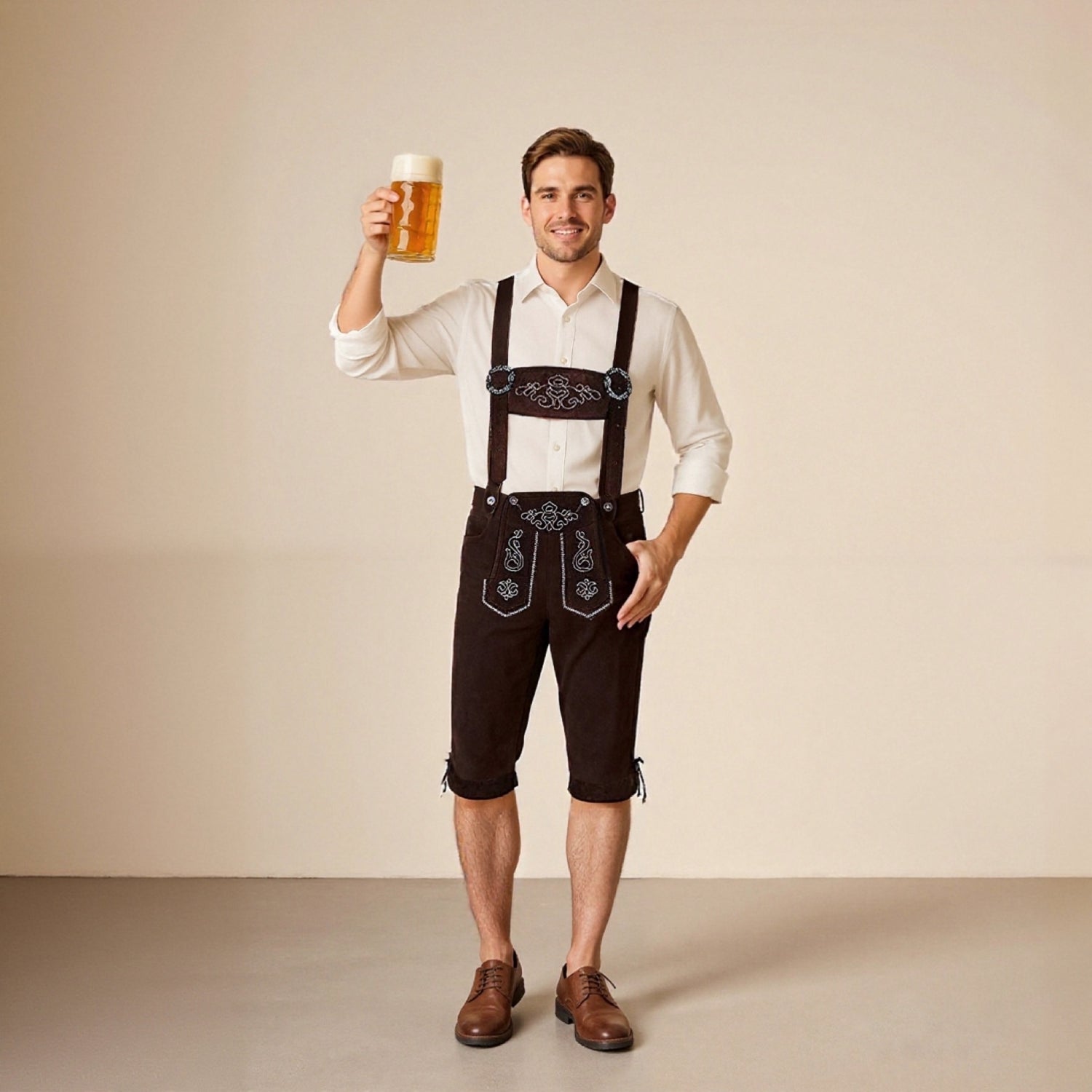 Trachtenwitz – Herren-T-Shirt mit Lederhosen-Grafik – Dein humorvoller Wiesn-Look