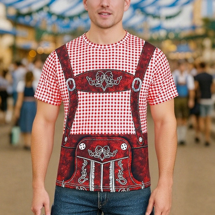 Wiesngaudi – T-Shirt mit Lederhosen-Aufdruck – Dein Spaß-Ticket zur Wiesn