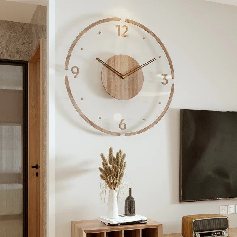 Skandora – Orologio da parete scandinavo in legno, design silenzioso
