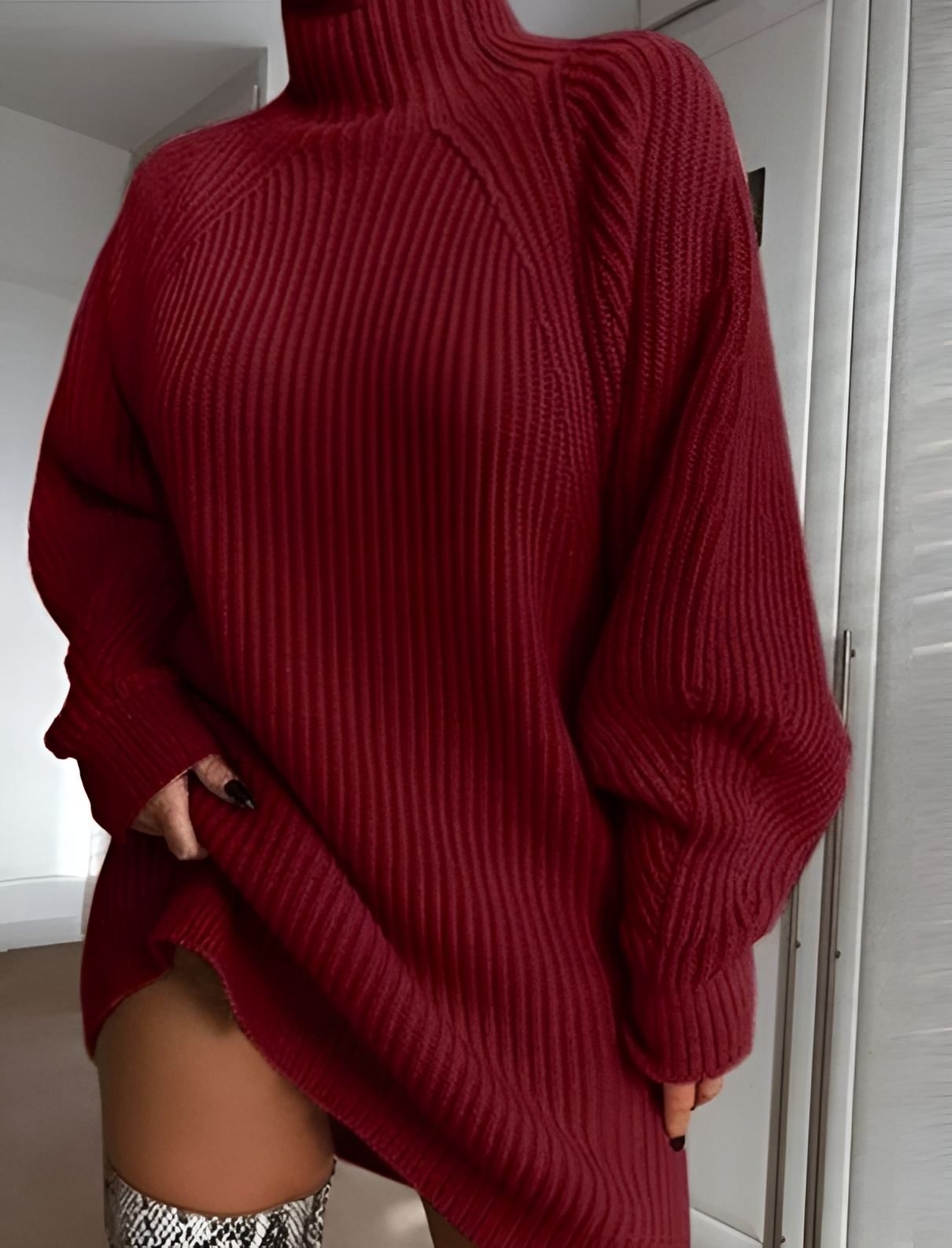 Devako - Maglione a collo alto sovradimensionato