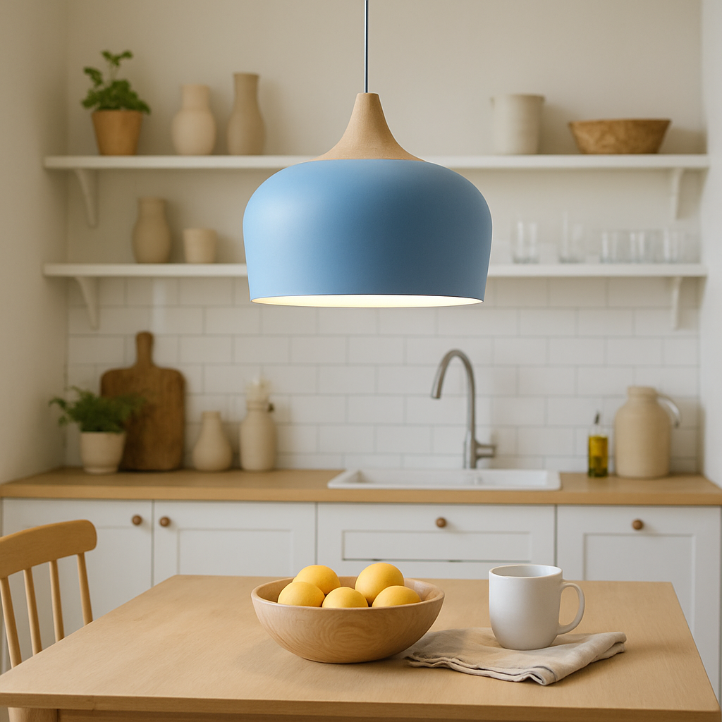 Nordylight – Pendelampe Pastel Metal & Træ – Justerbar Retro Design