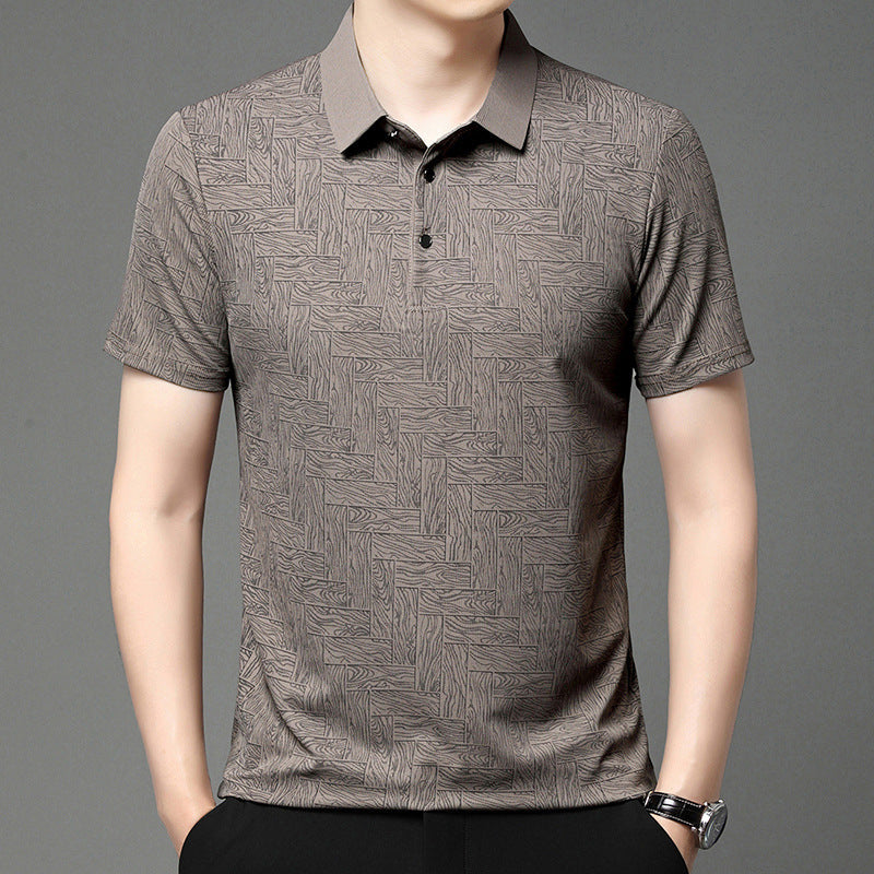 Trykt poloshirt i italiensk stil - Navy