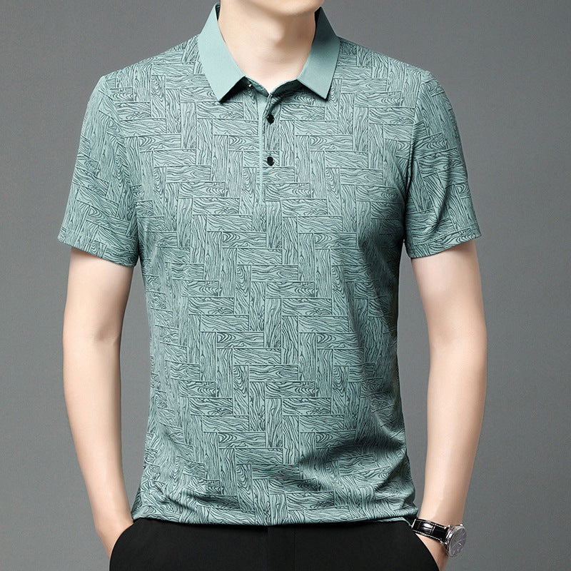 Trykt poloshirt i italiensk stil - Navy