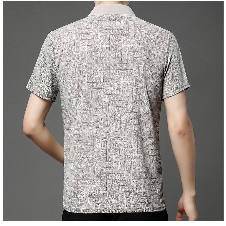 Trykt poloshirt i italiensk stil - Navy