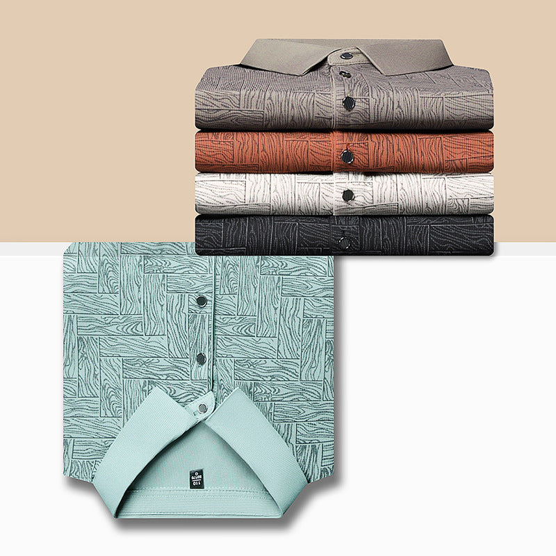 Trykt poloshirt i italiensk stil - Navy