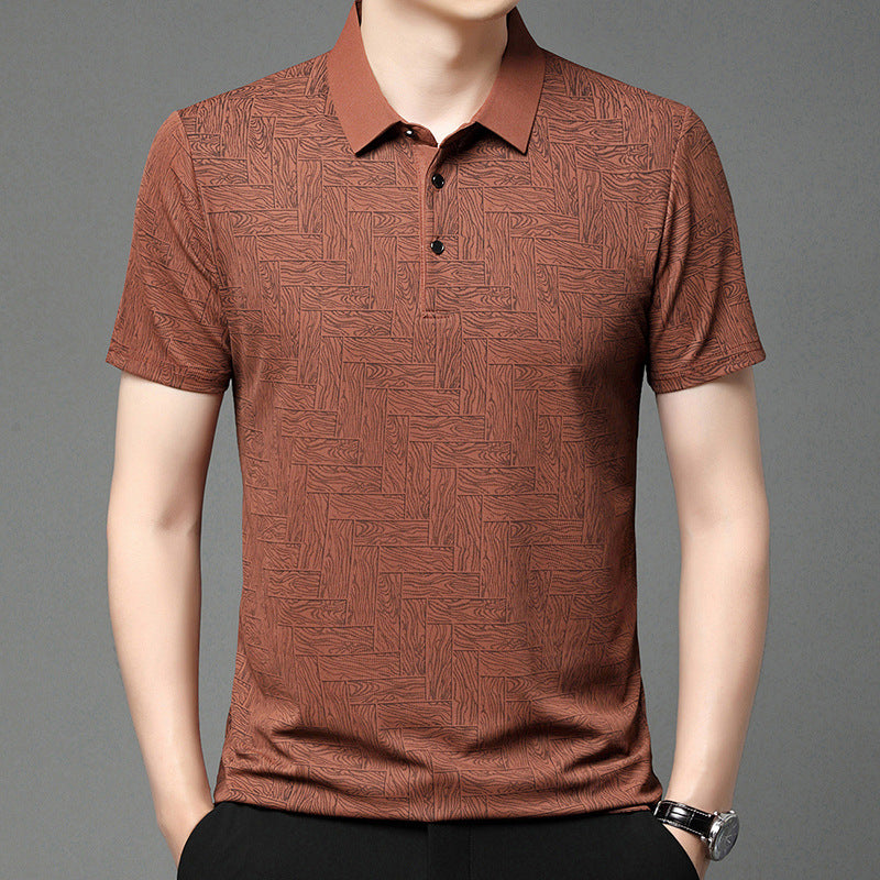 Trykt poloshirt i italiensk stil - Navy