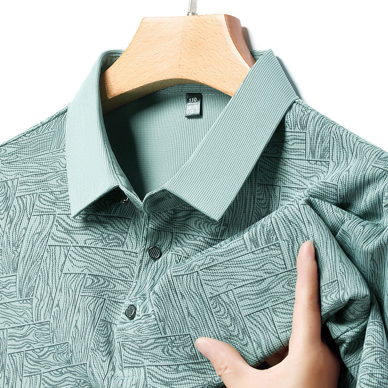 Trykt poloshirt i italiensk stil - Navy