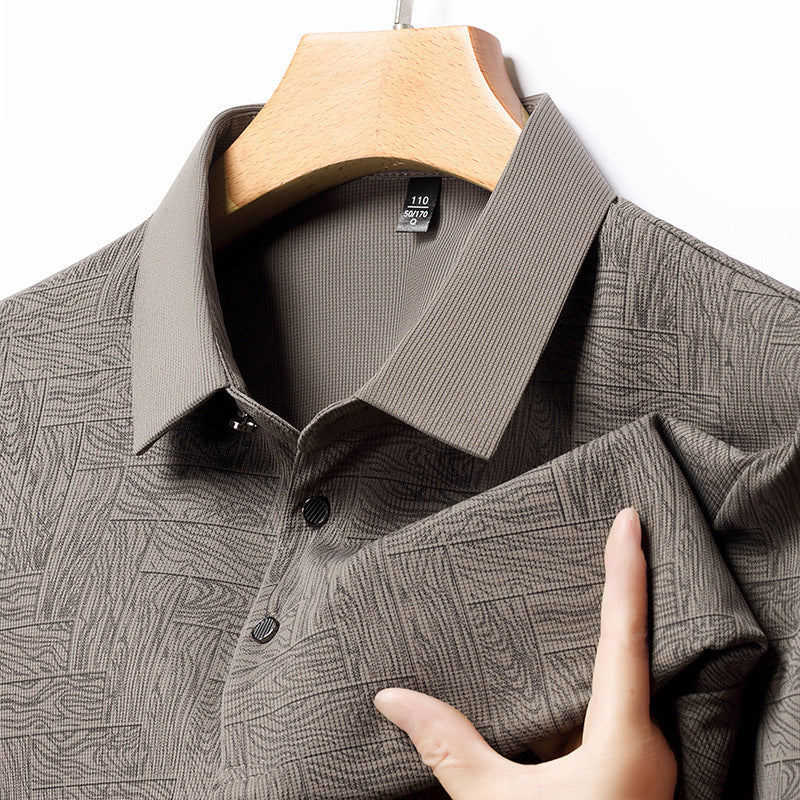 Trykt poloshirt i italiensk stil - Navy