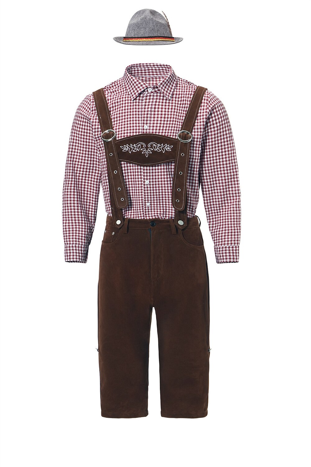 Bergfest – Herrenkostüm mit Hemd, Hosenträgern & Trachtenhut – Oktoberfest Look