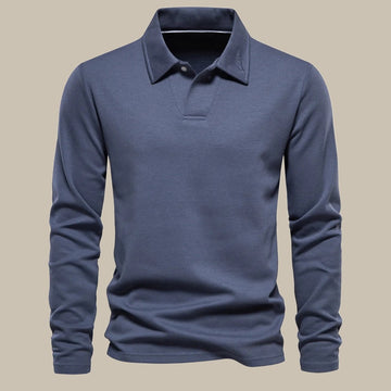 Stilfuld langærmet basis-poloshirt til mænd - Flavian