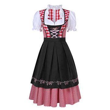 Devako Noelle - Kariertes Oktoberfest-Dirndl mit kurzen Ärmeln für festliches Flair