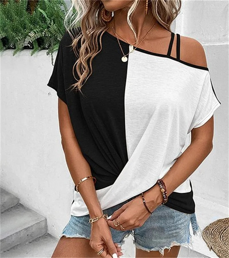 Asymmetrisches Colourblock-Top - Arabella