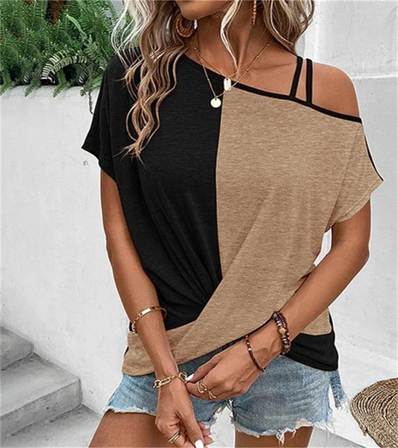 Asymmetrisches Colourblock-Top - Arabella
