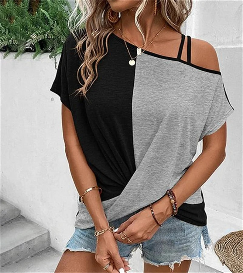 Asymmetrisches Colourblock-Top - Arabella