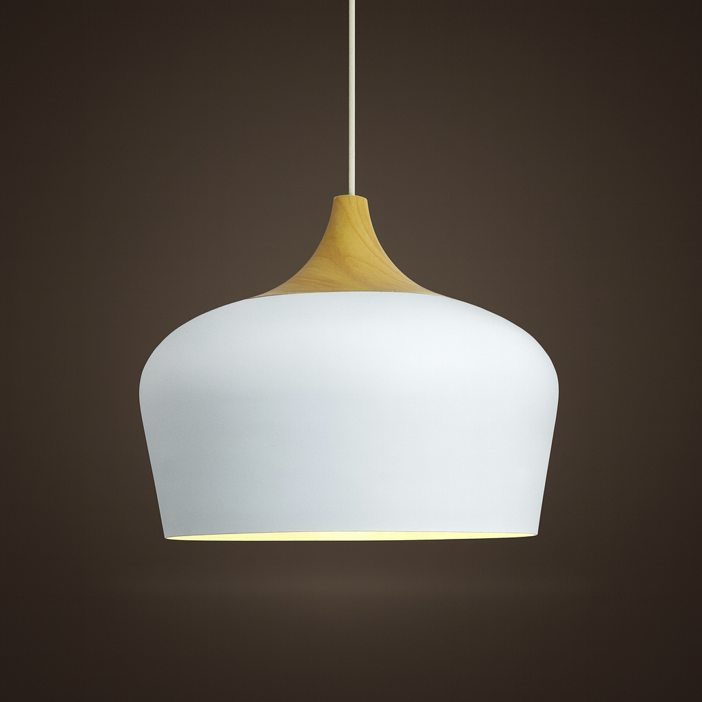 Nordylight – Pendelampe Pastel Metal & Træ – Justerbar Retro Design
