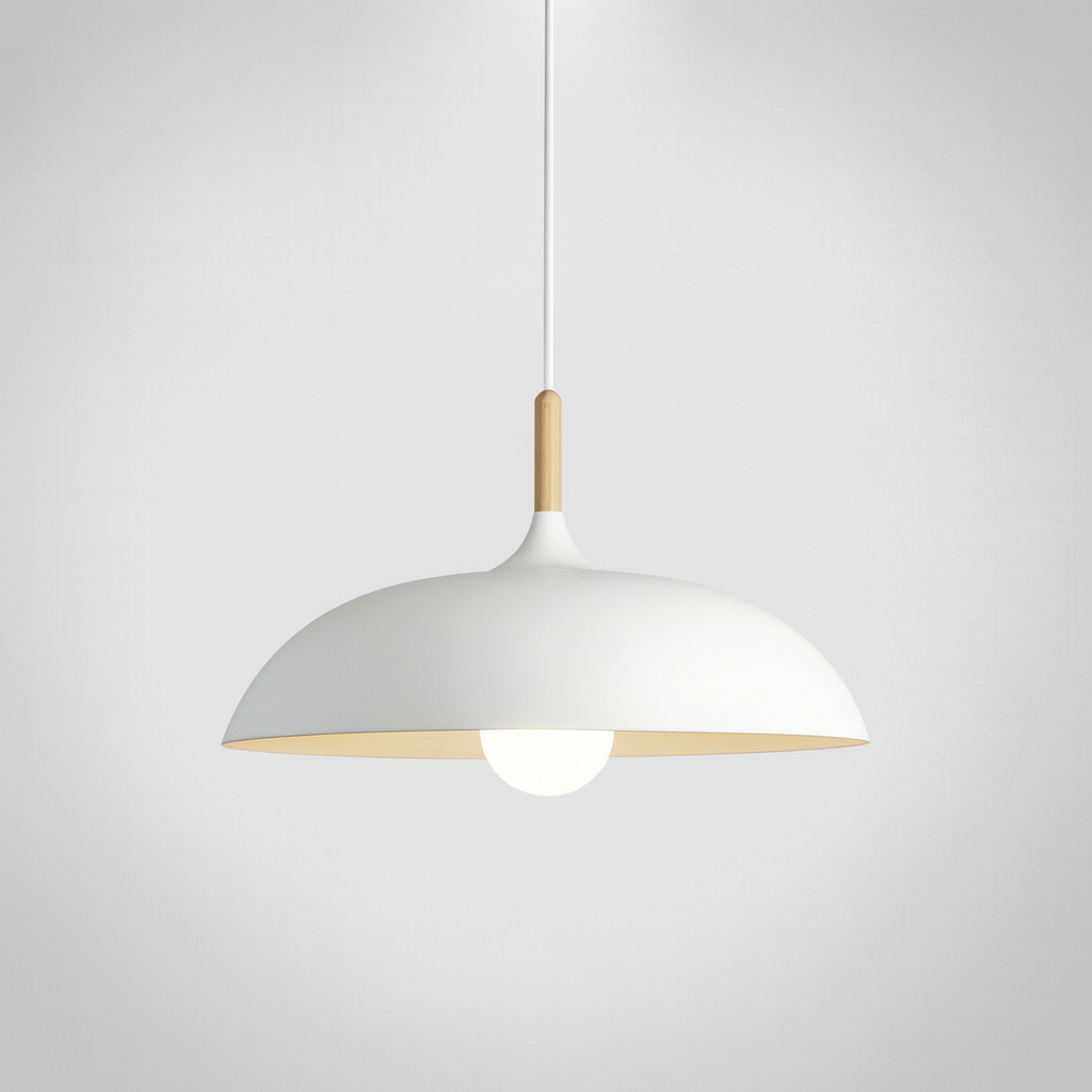 Nordylight – Pendelampe Pastel Metal & Træ – Justerbar Retro Design