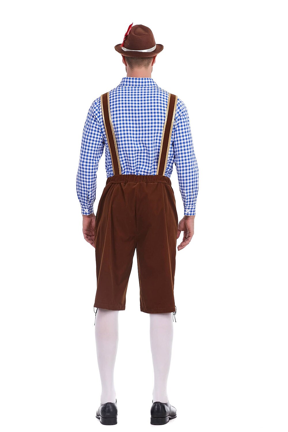 Heimatbursch – Herrenkostüm-Set mit bestickter Lederhose & kariertem Hemd