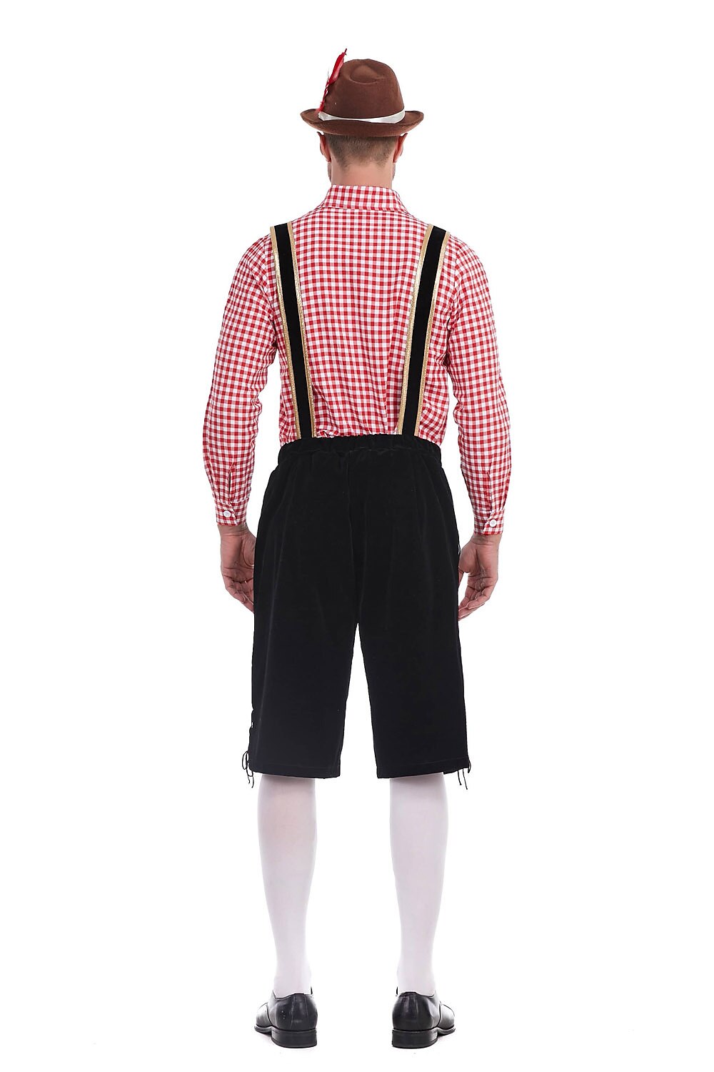Heimatbursch – Herrenkostüm-Set mit bestickter Lederhose & kariertem Hemd