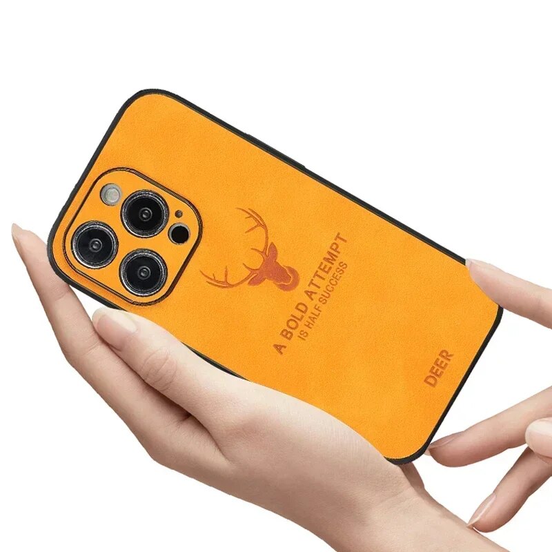 Deer – iPhone-Hülle Leder stoßfest & elegant – ideal für Alltag & Büro