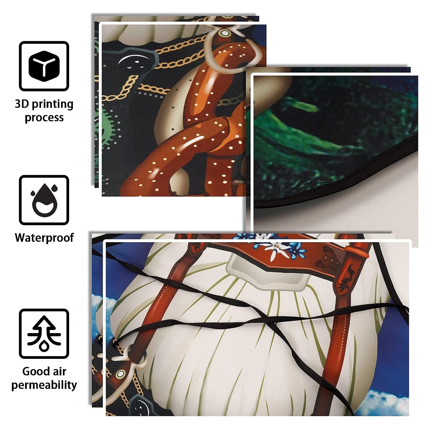 WiesnSpaß – Schürzenset für Paare mit Dirndl- & Lederhosen-Print