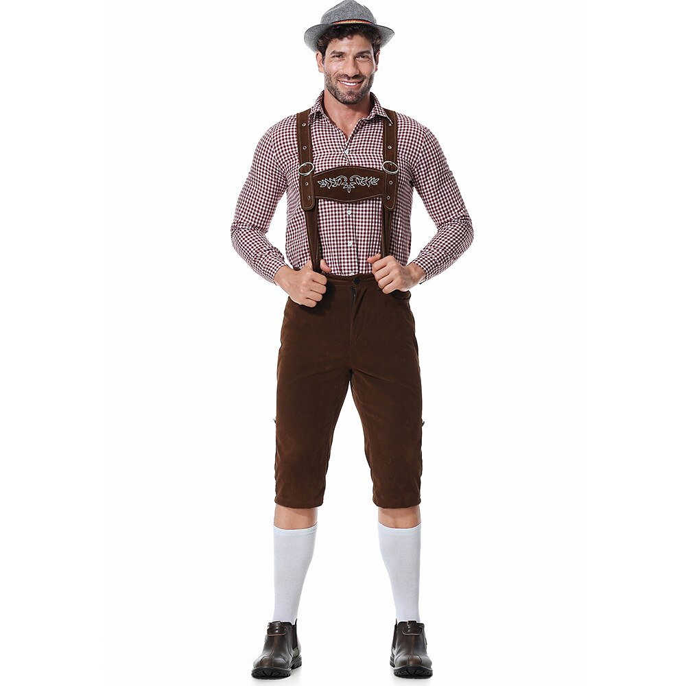 Bergfest – Herrenkostüm mit Hemd, Hosenträgern & Trachtenhut – Oktoberfest Look