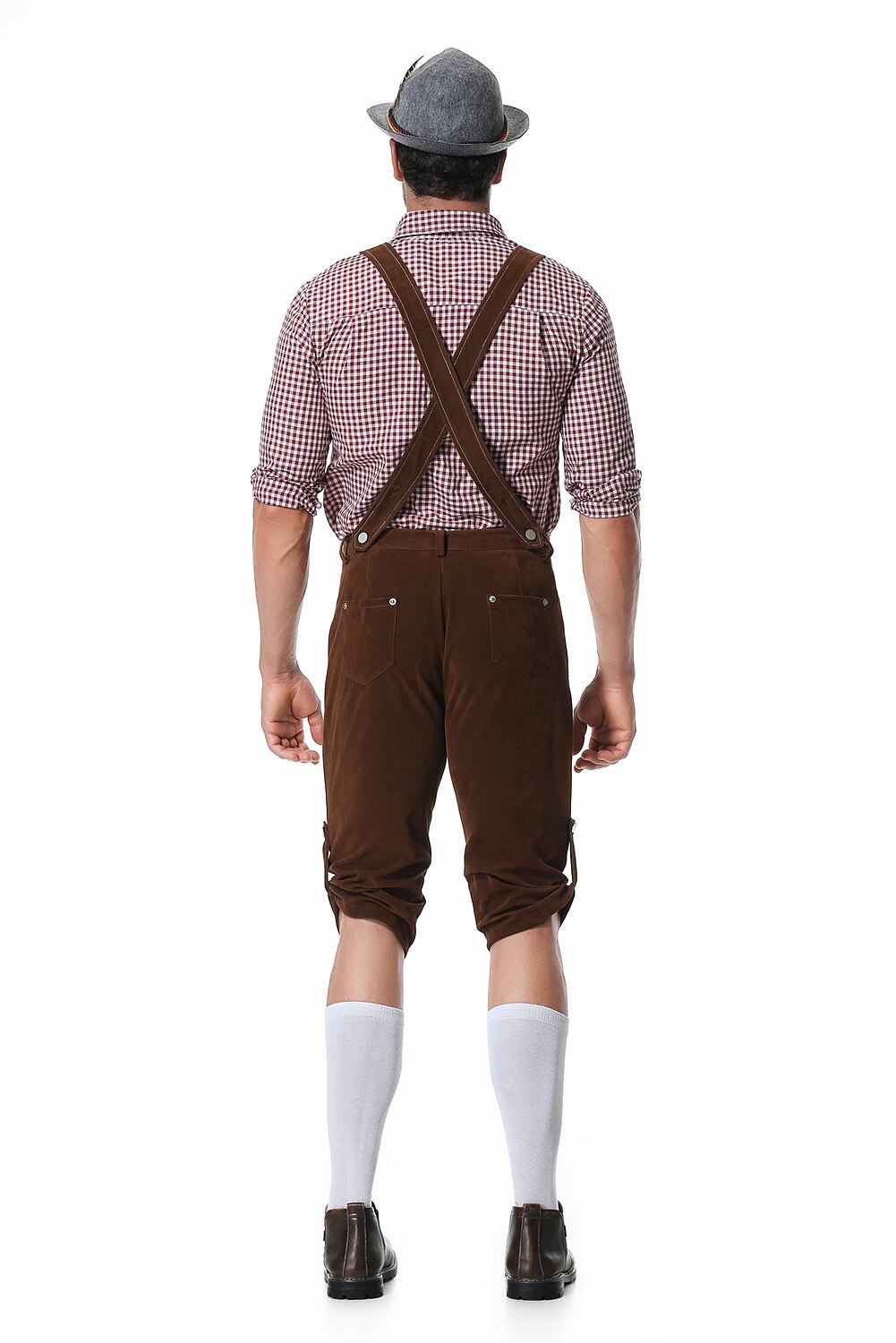 Bergfest – Herrenkostüm mit Hemd, Hosenträgern & Trachtenhut – Oktoberfest Look