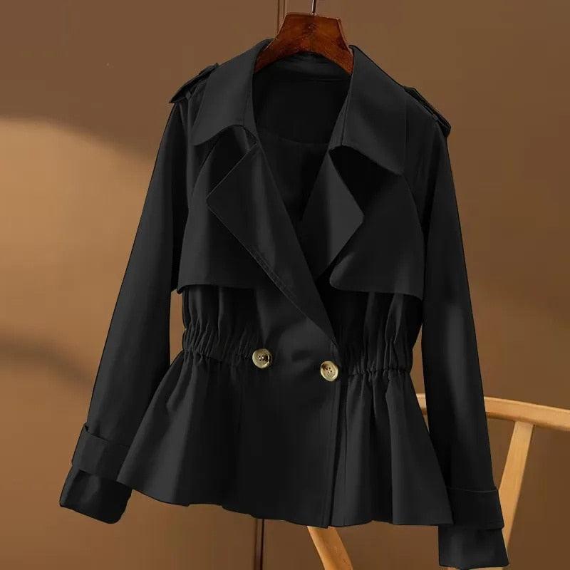 Trenchcoat Court Noir | Isabel Jacke mit zeitlosem Doppelknopfverschluss